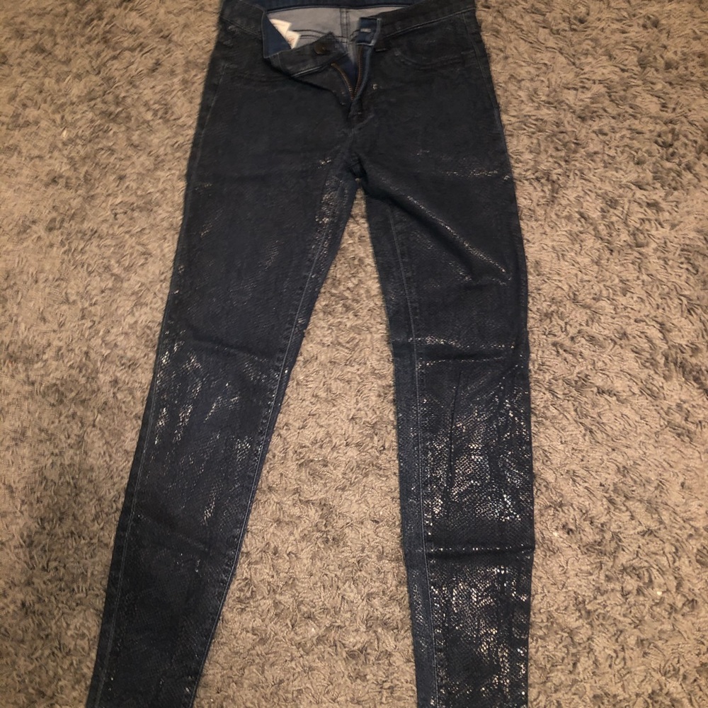 J BRAND blue snakeskin jeans worn twice!